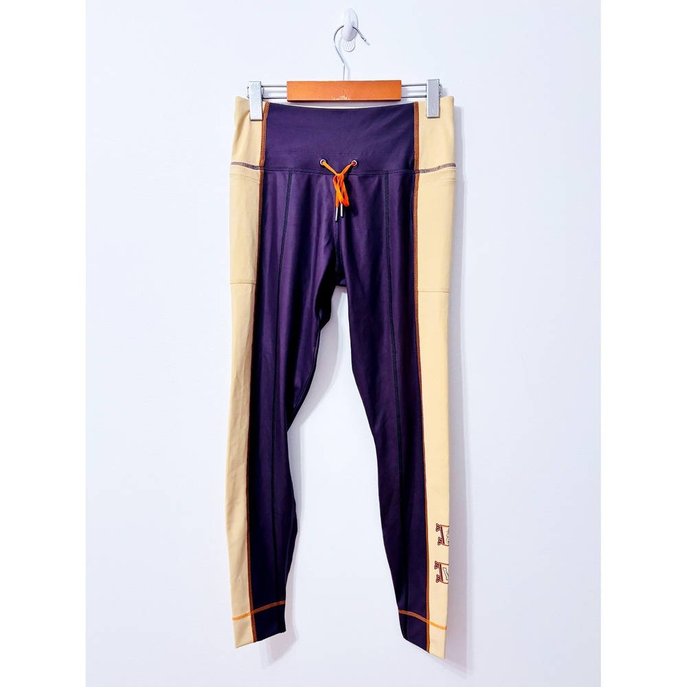 PUMA Mauve Beige Colorblock High Rise 7/8 Performance Leggings Medium